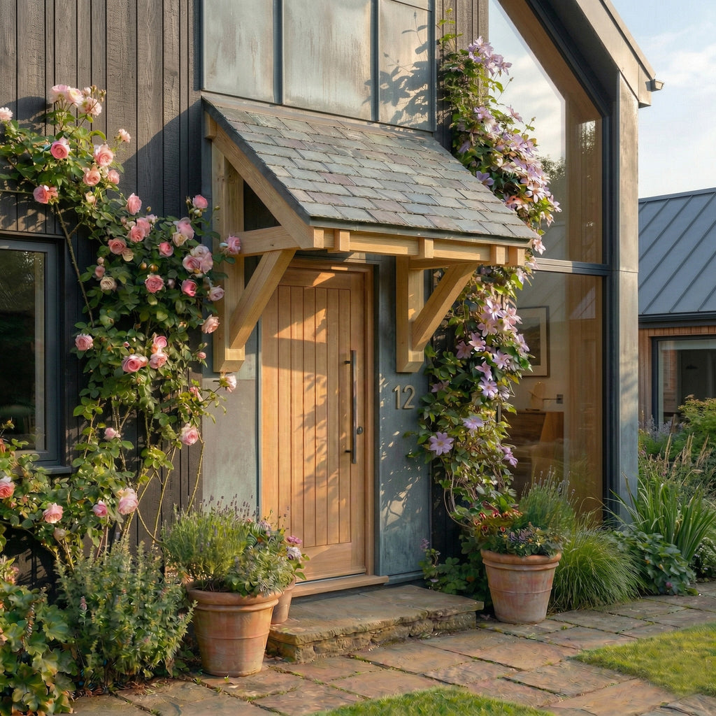 Pent Slate Roof Pressure-Treated Softwood Porch Canopy