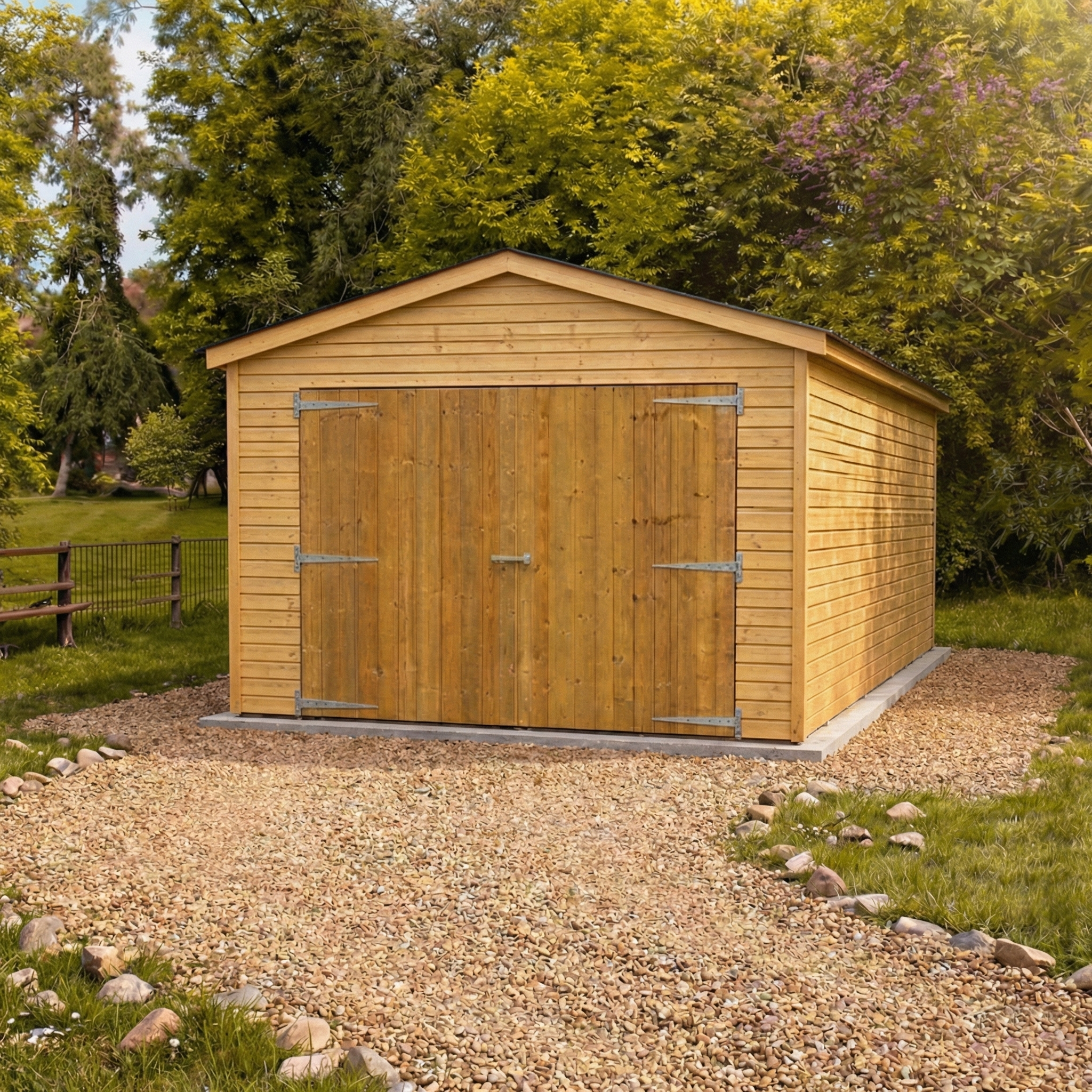 Slate Roof Wooden Garage