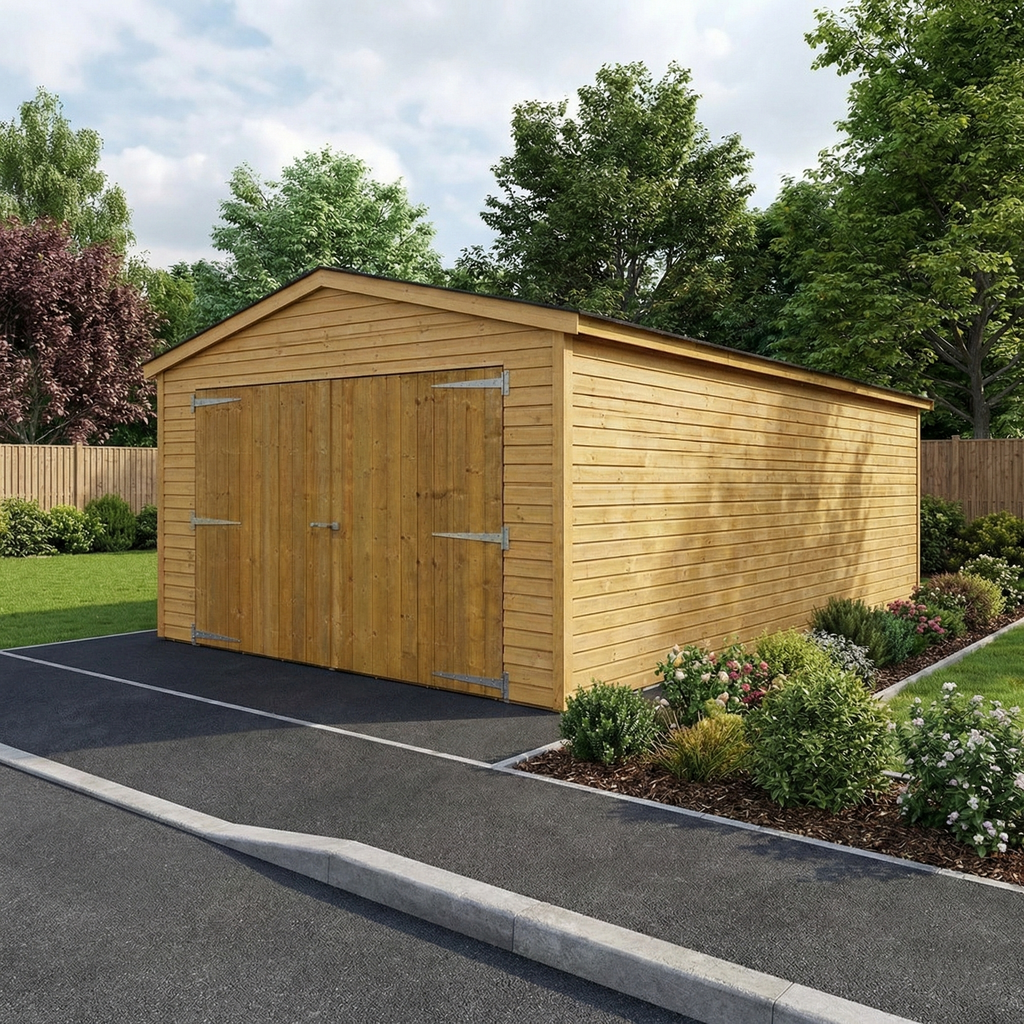Slate Roof Wooden Garage