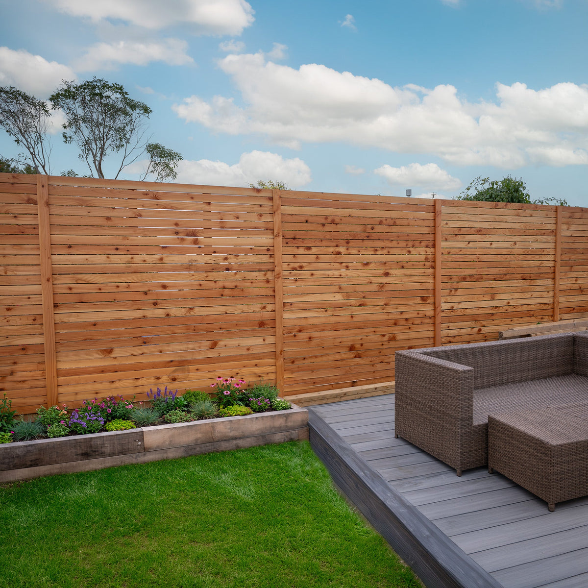 Cedar / Larch Slatted Fence Panels (6mm Spacings)
