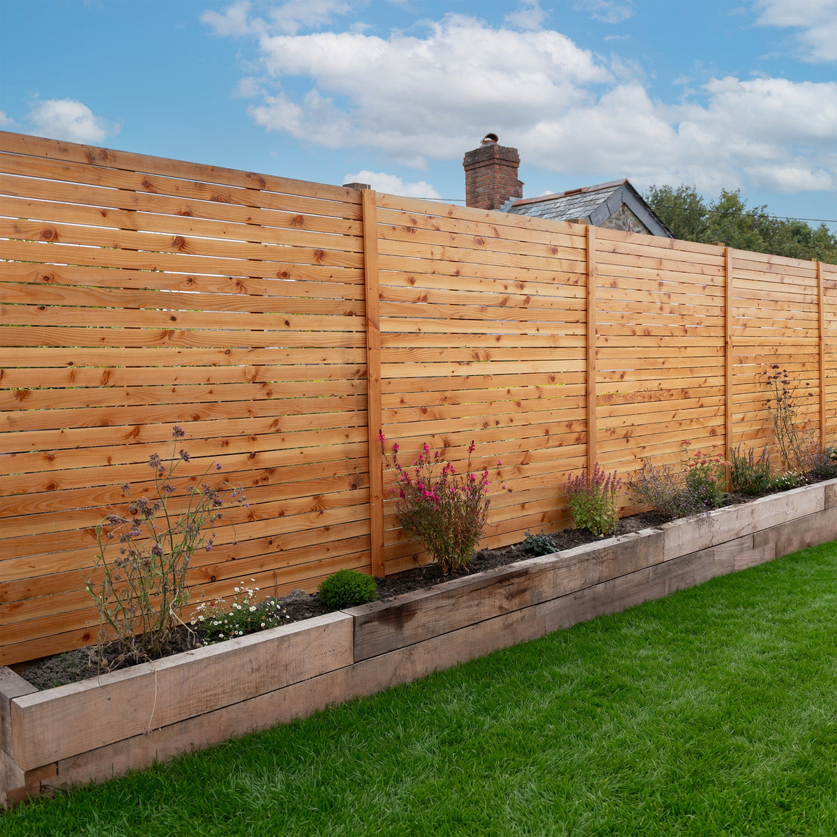 Cedar / Larch Slatted Fence Panels (6mm Spacings)