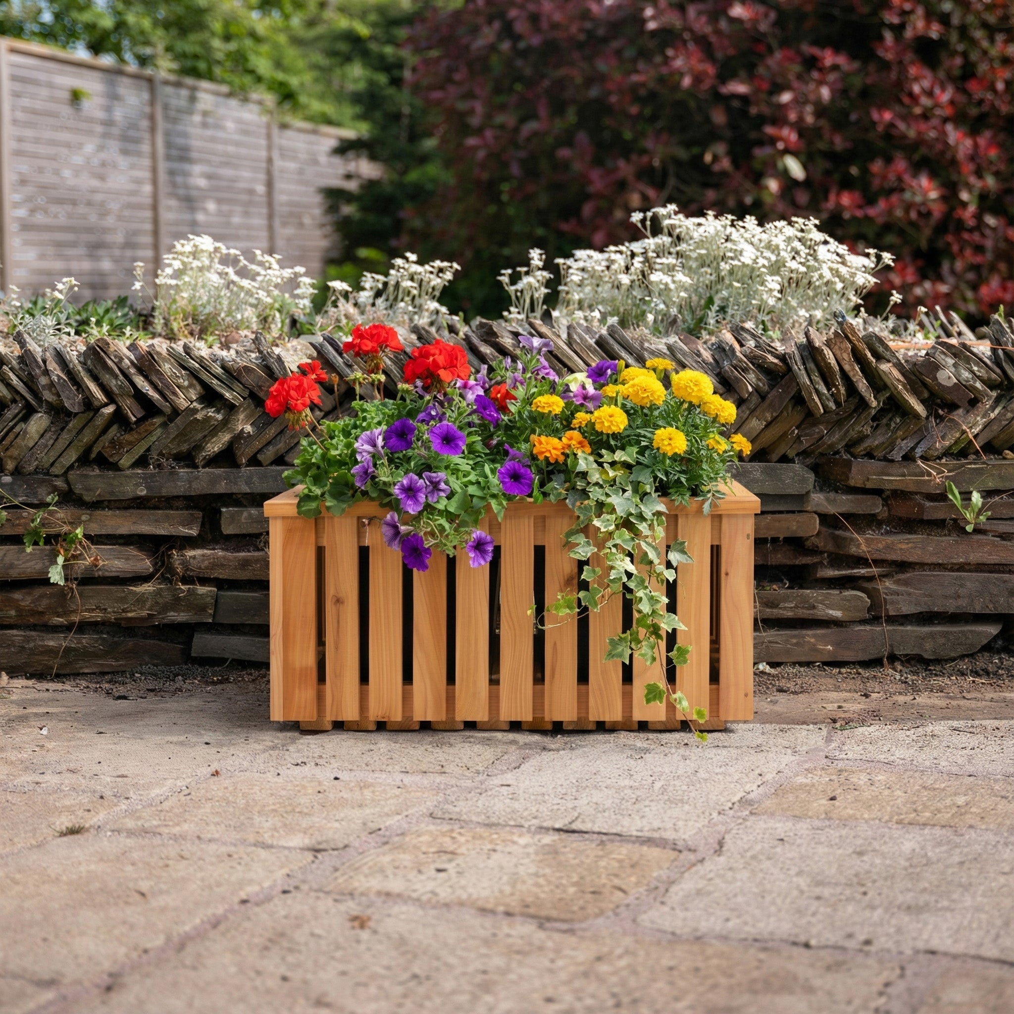 Ruby Ready Cedar Slatted Planter