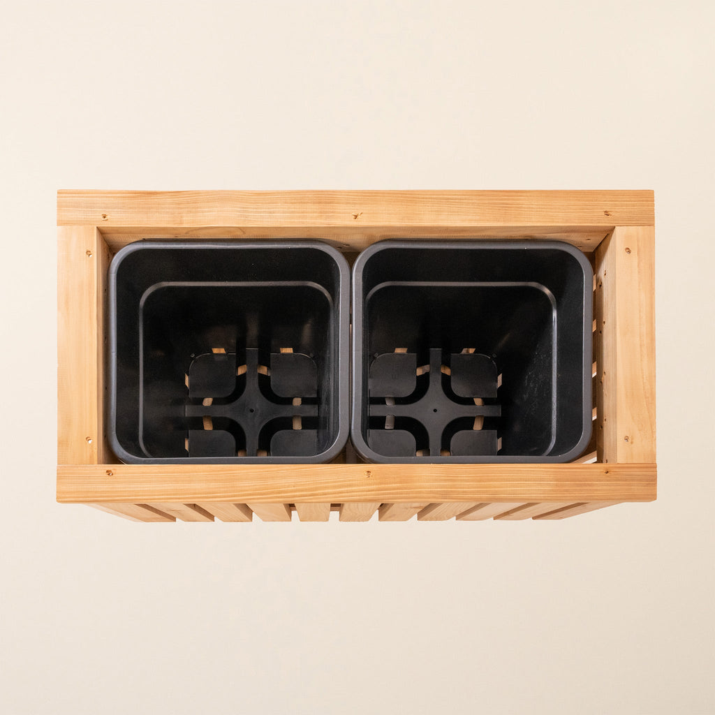 Ruby Ready Larch Slatted Planter