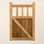 Cottage Scandinavian Redwood Mortise & Tenon 3/4 Split Driveway Gate Pair