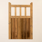 Cottage Scandinavian Redwood Mortise & Tenon 3/4 Split Driveway Gate Pair