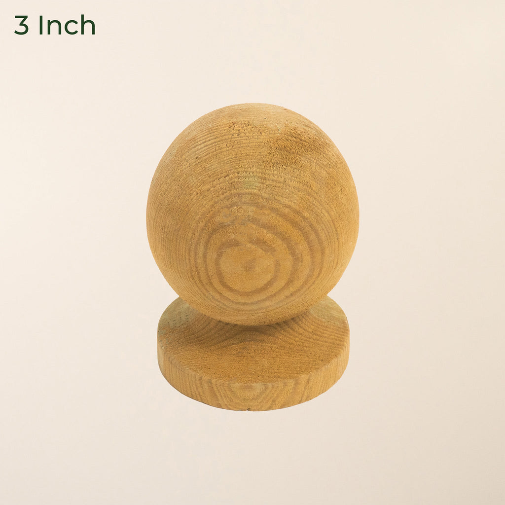 Softwood Ball Post Cap & Base