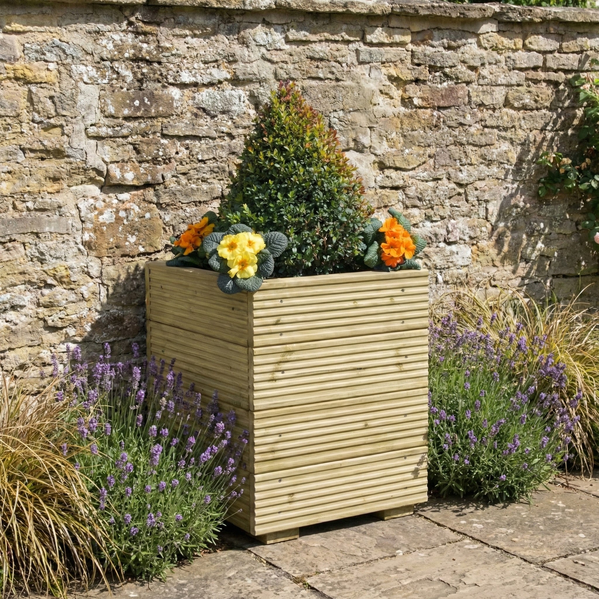 Scandinavian Redwood Square Decking Planter