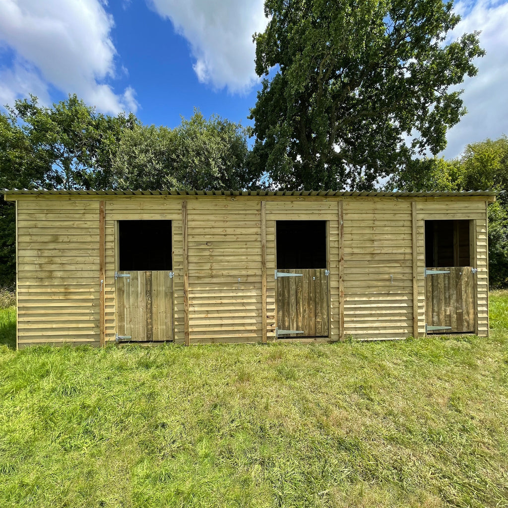 Corrugated Roof Wooden Stable (3.6m Wide)