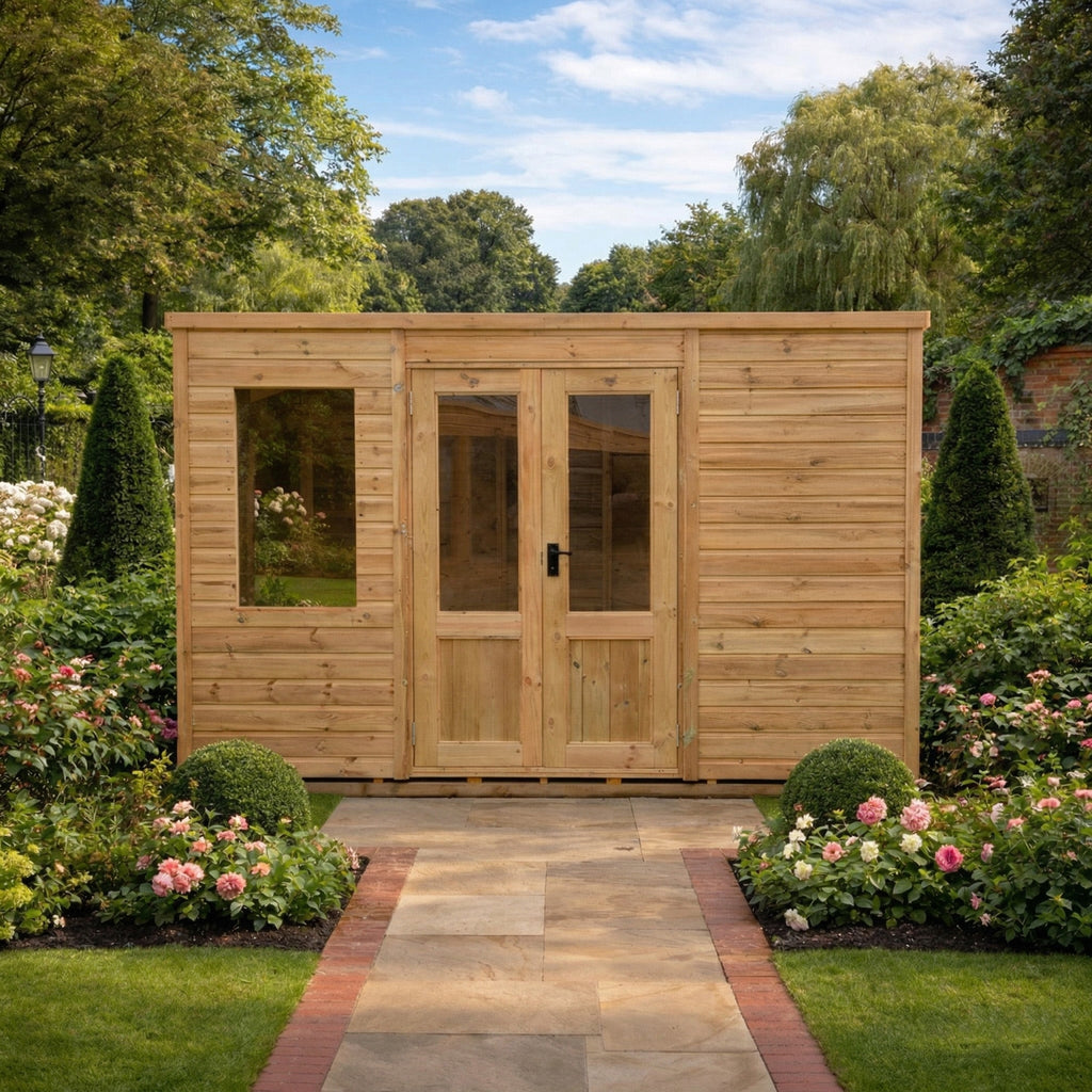 Pent Felt Roof Premium Pressure Treated Wooden Summerhouse