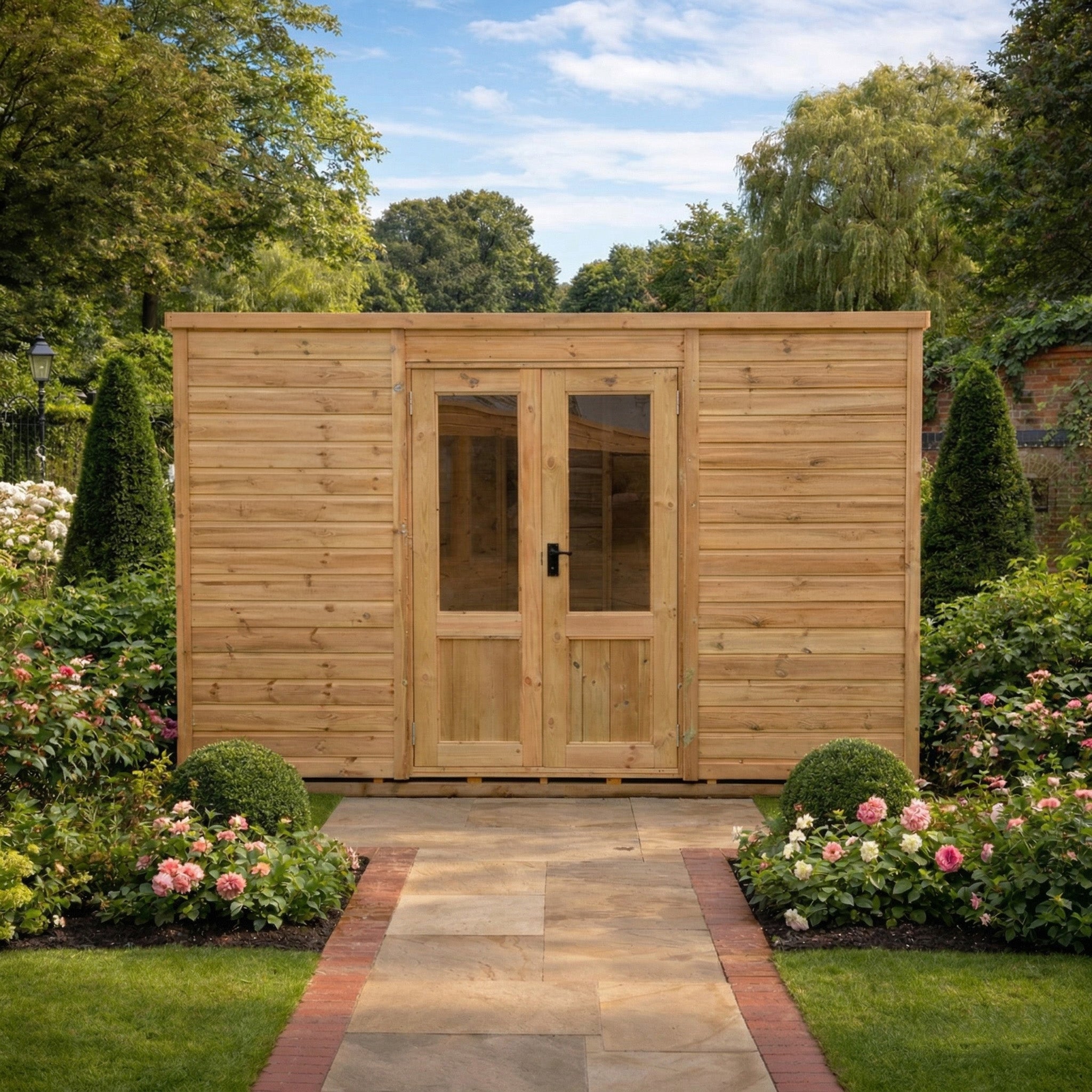 Pent Felt Roof Premium Pressure Treated Wooden Summerhouse