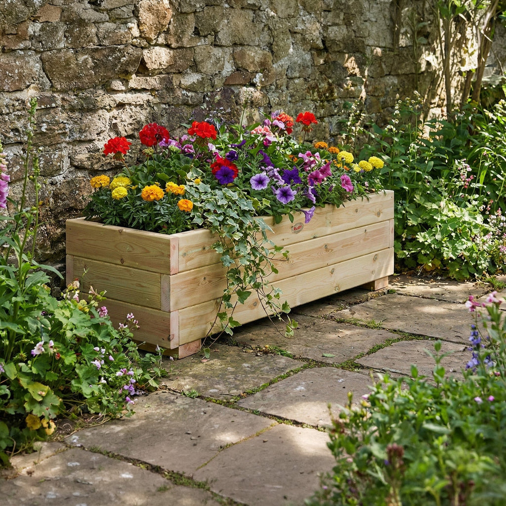Premium Treated Redwood Overlap Planter