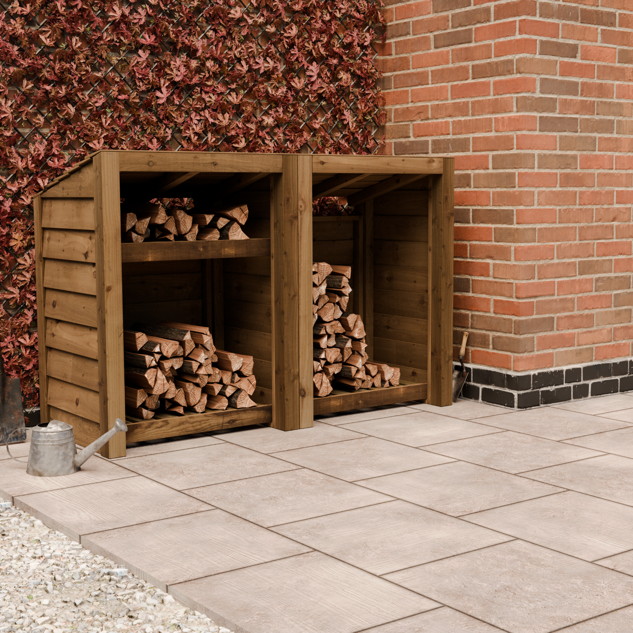 Timber Featheredge Log Store (Fully Assembled)