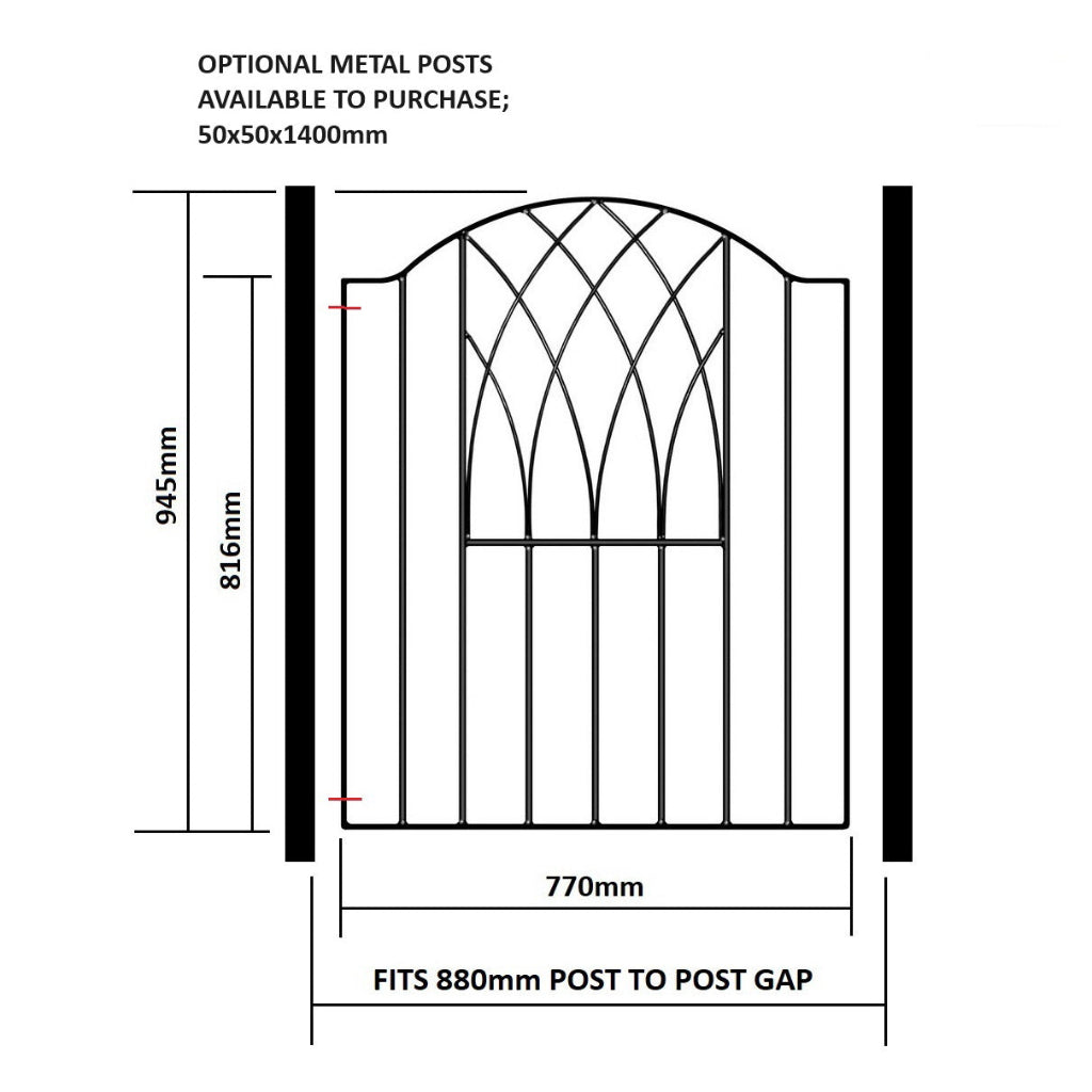 Altarnun Steel Stepped Bow Top Garden Gate