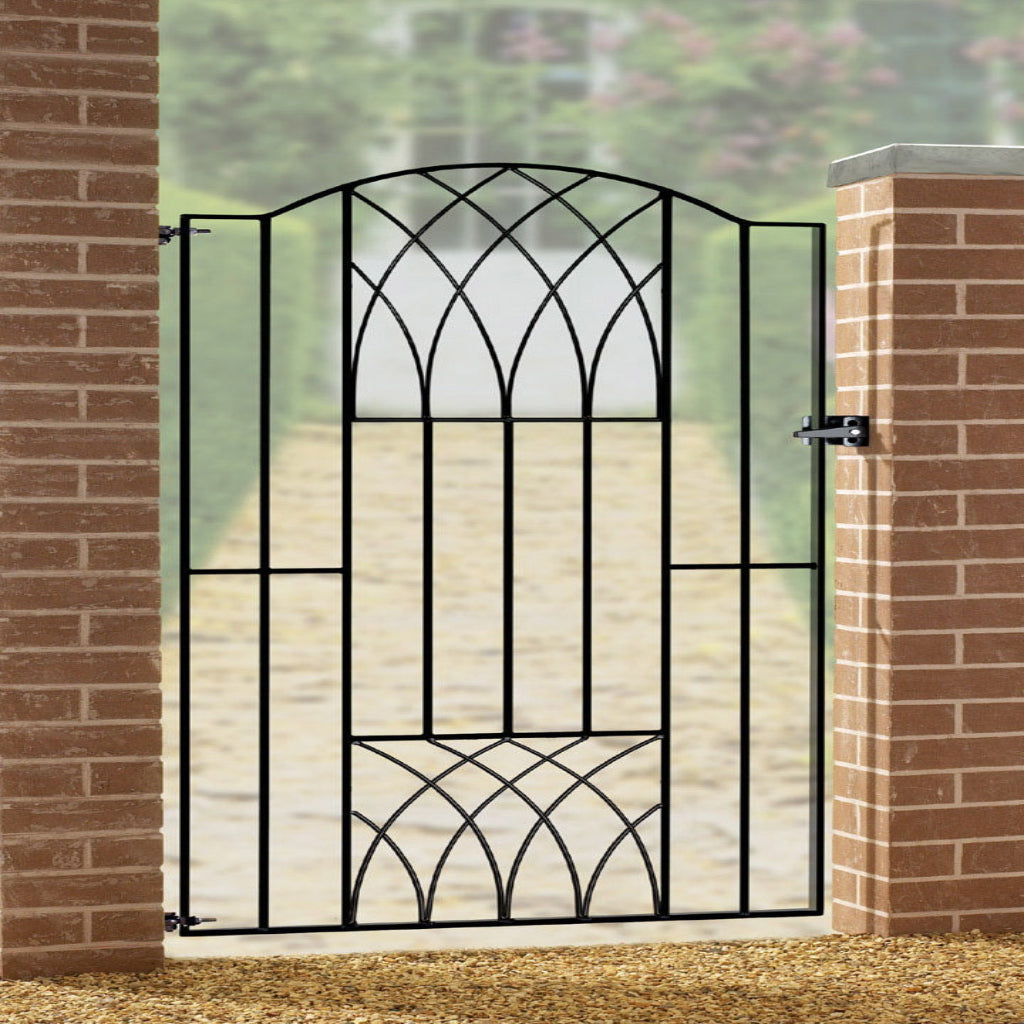 Altarnun Steel Stepped Bow Top Tall Garden Gate