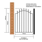 Mousehole Bow Top Steel Garden Gate