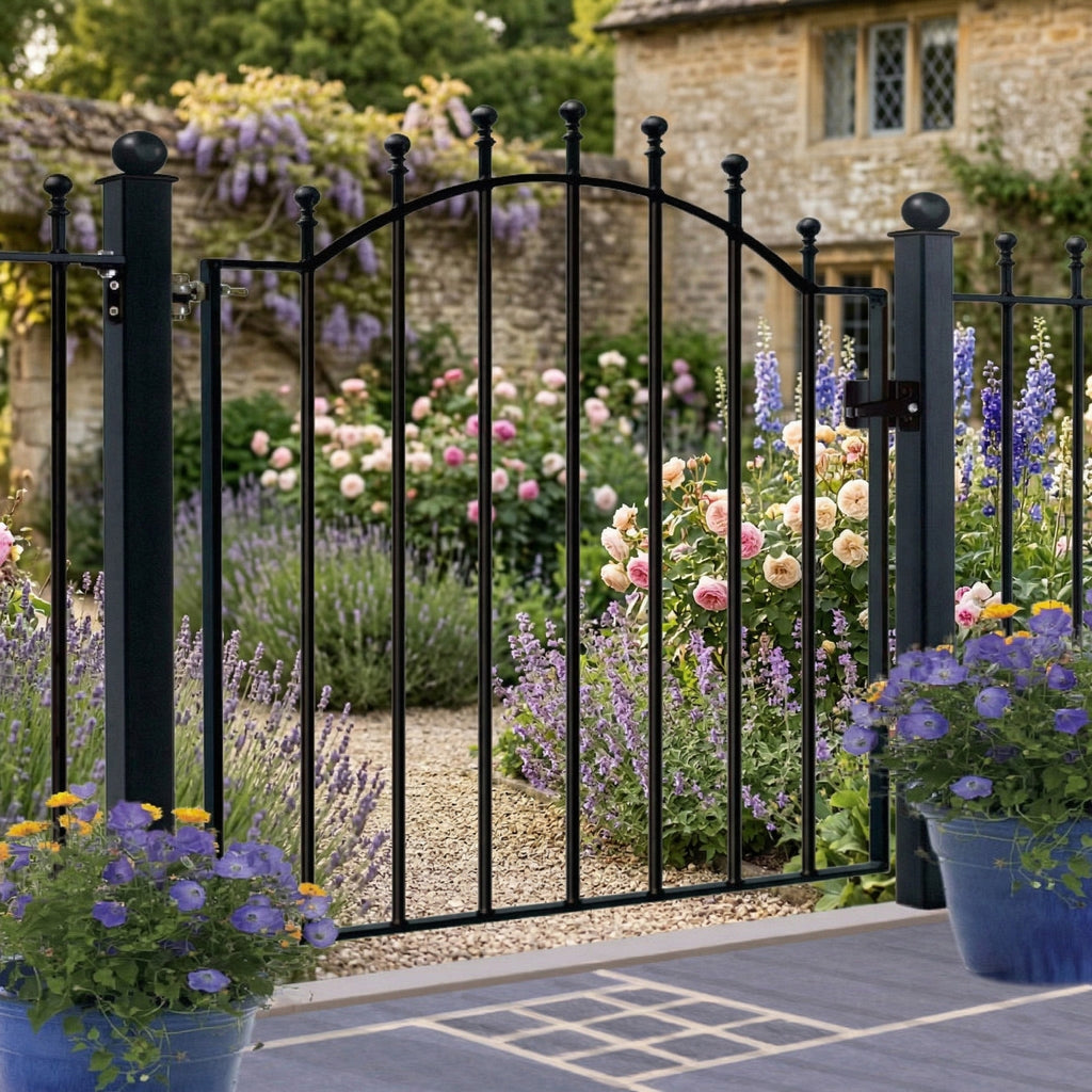 Mousehole Bow Top Steel Garden Gate
