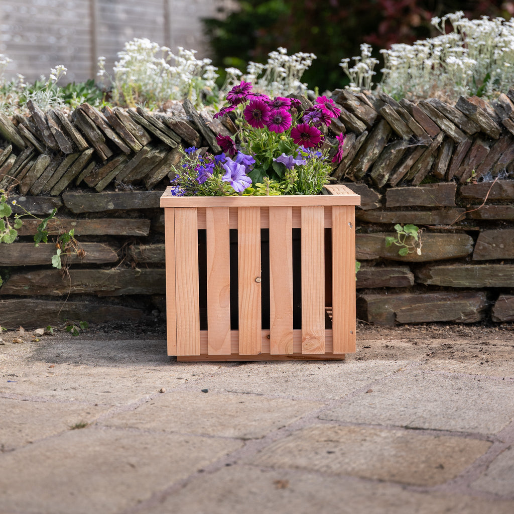 Ruby Ready Larch Slatted Planter