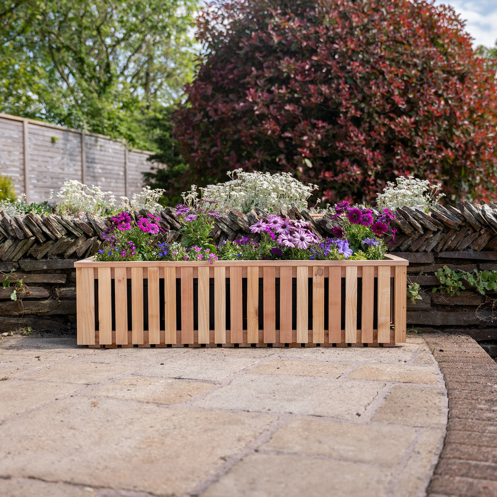Ruby Ready Larch Slatted Planter