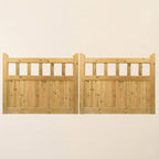 Cottage Scandinavian Redwood Sliding Driveway Gate