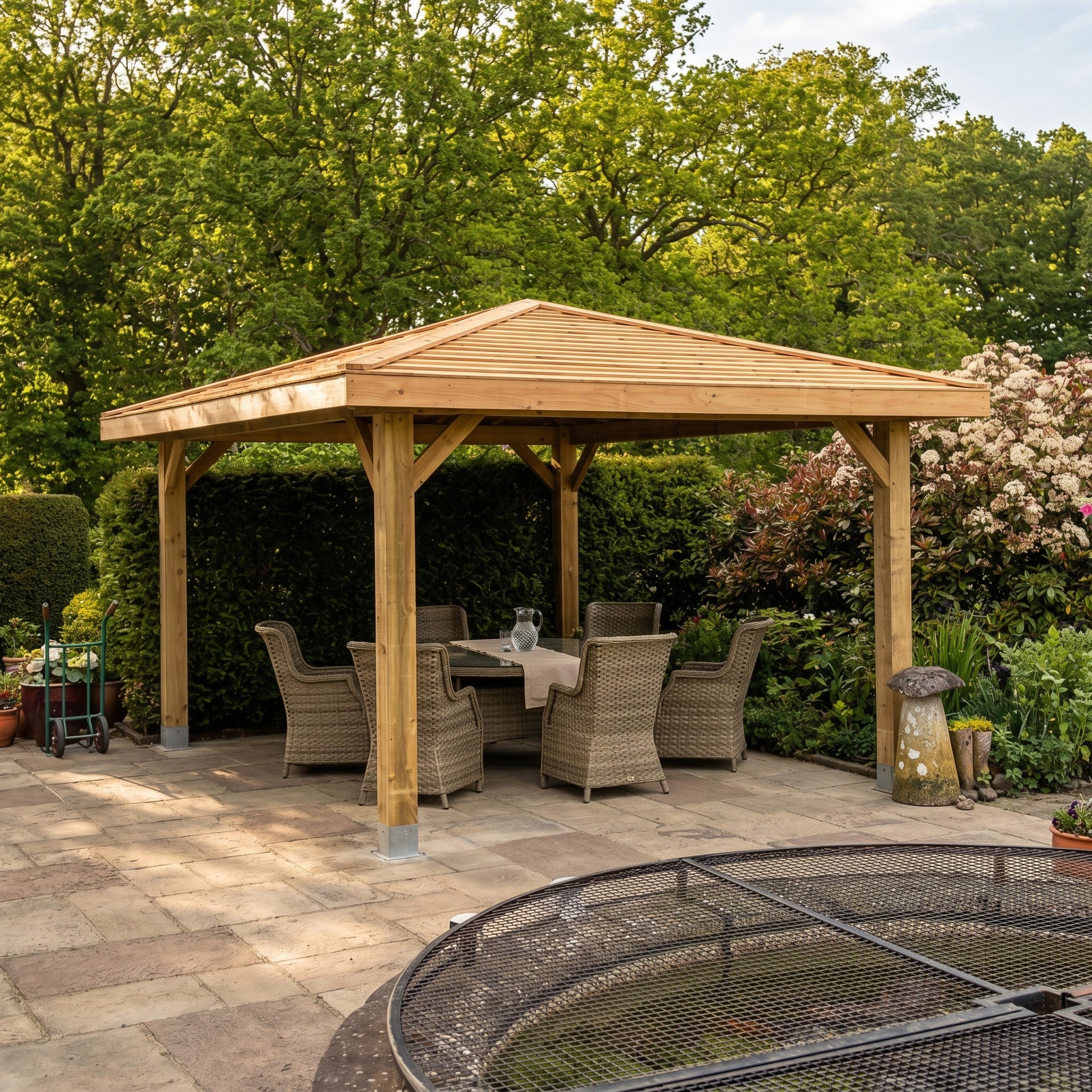 Ruby 4 Pitch Cedar Featheredge Roof Wooden Gazebo