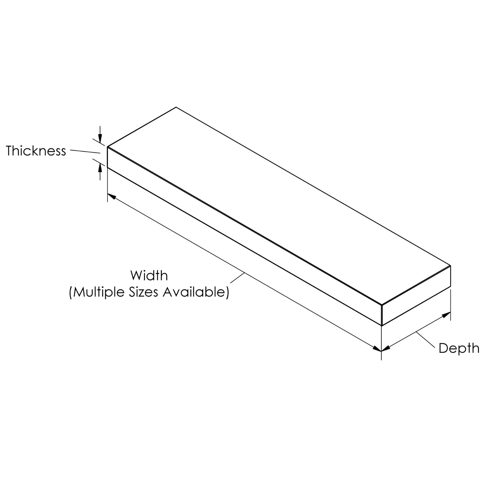 Bespoke Solid Wooden Inverted Bracket Shelf  (220mm Deep)