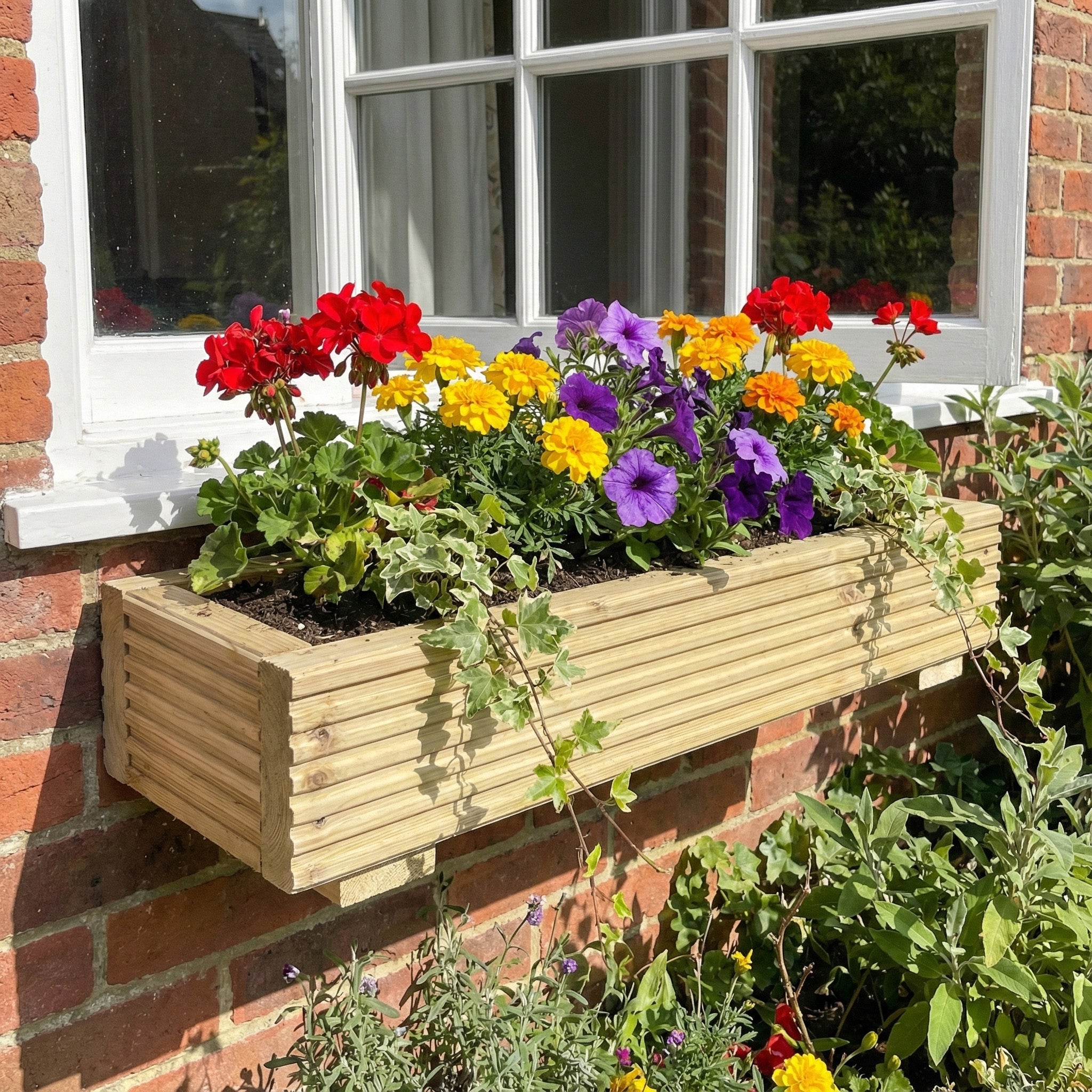 Scandinavian Redwood Long Decking Window Box Planter