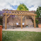 Lean-To Structure Open Roof Wooden Pergola