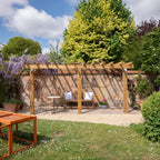 Lean-To Structure Open Roof Wooden Pergola