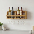 Wellington Scandinavian Pine Wine Rack & Glass Store