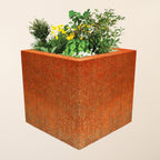 Metal Corten Cube Planter
