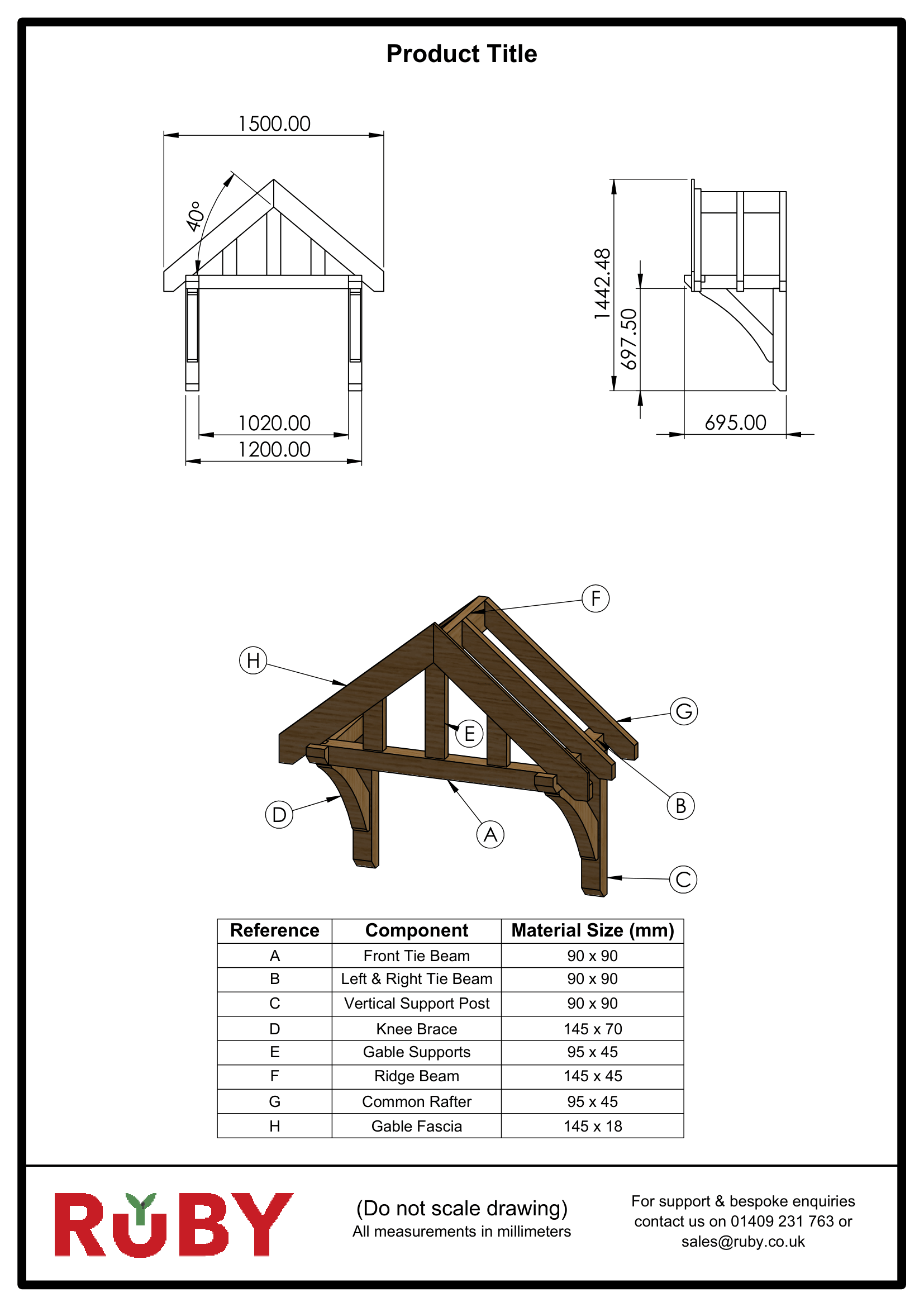 Apex Cedar Featheredge Roof Oak Porch Canopy