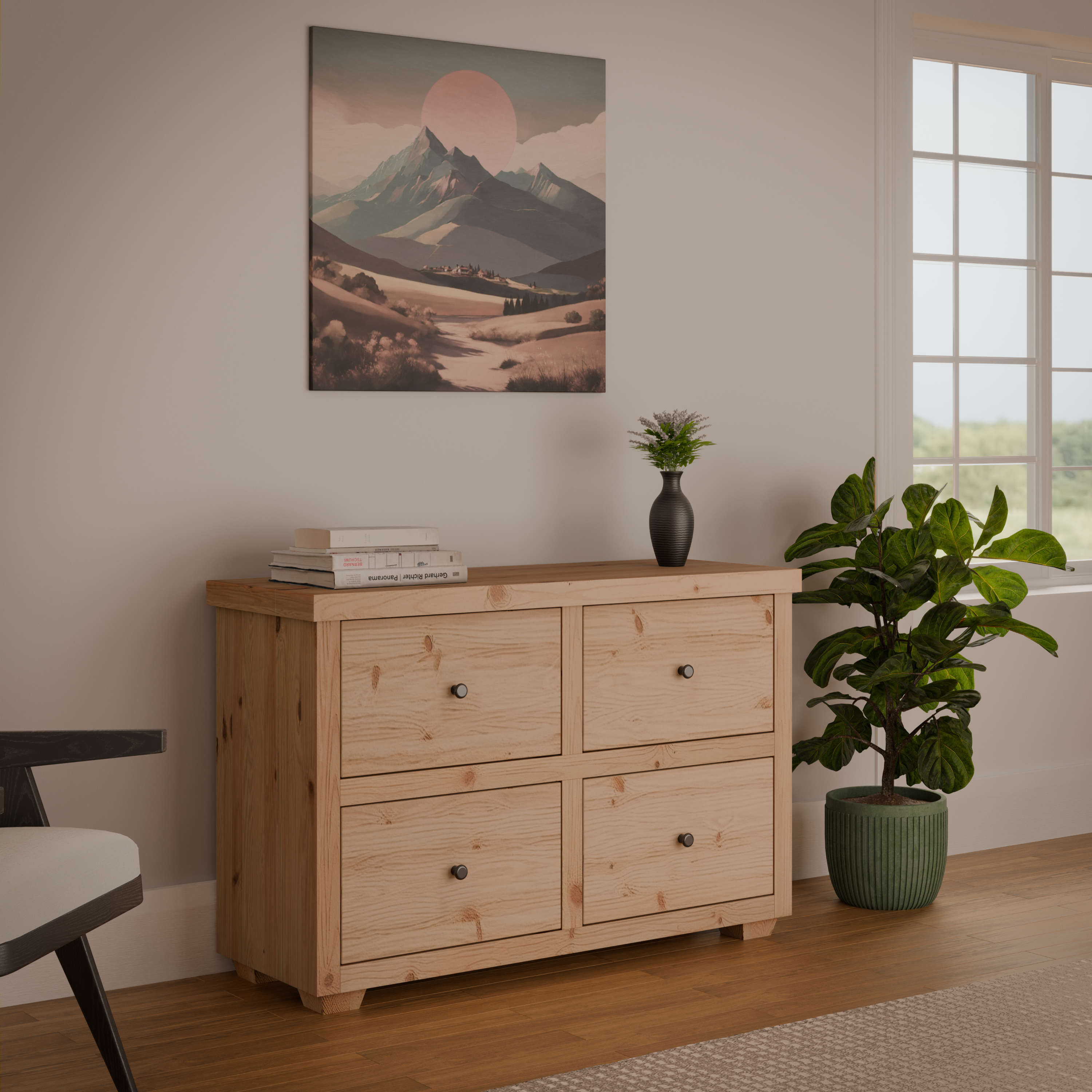 Portreath Scandinavian Pine Chest of 4 Drawers