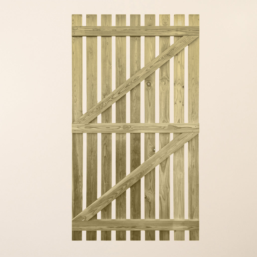 Scandinavian Redwood Picket Flat Top 6ft x 3ft Gate