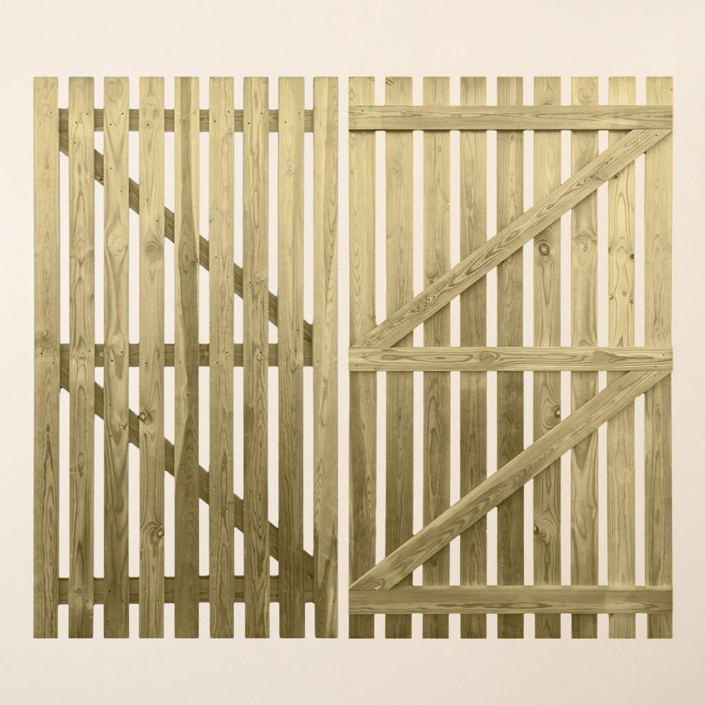 Scandinavian Redwood Picket Flat Top 6ft x 3ft Gate