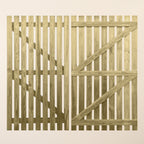 Scandinavian Redwood Picket Flat Top 6ft x 3ft Gate