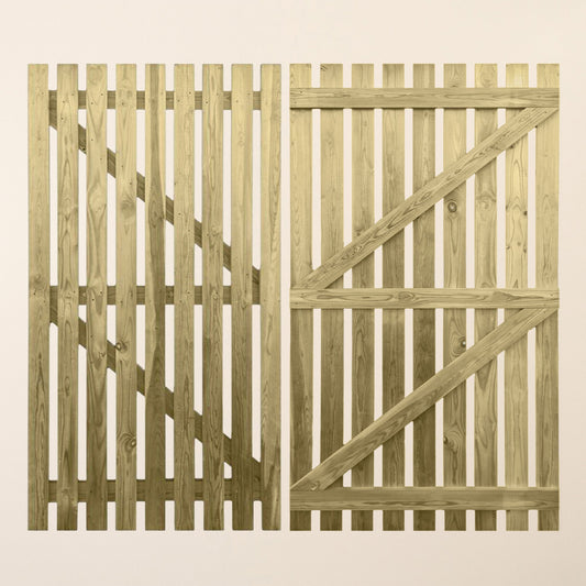 Scandinavian Redwood Picket Flat Top 6ft x 3ft Gate
