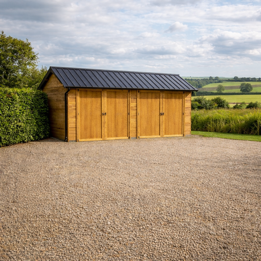Standing Seam Roof Wooden Garage