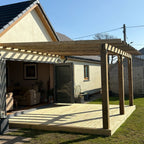 Lean-To Structure Open Roof Wooden Pergola