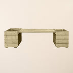 Large Square Decking Wooden Garden Planter & Bench Combination