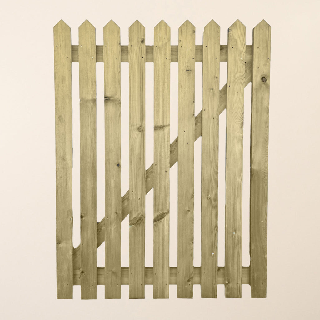 Picket Treated Wooden 4ft x 3ft Garden Gate